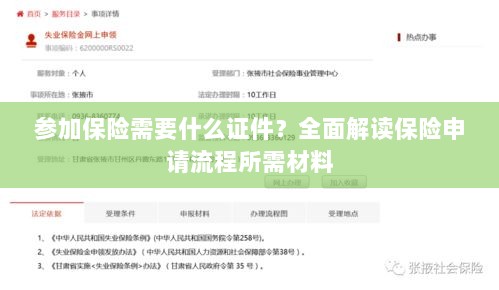 全面解读，参加保险所需证件及保险申请流程所需材料概览-图1