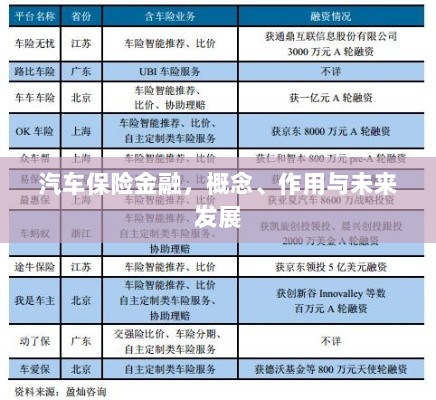 汽车保险金融,概念、功能及未来发展趋势-图1 汽车保险金融,概念、功能及未来发展趋势-图1