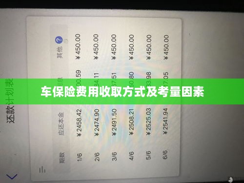 车辆保险费用收取方式及考量因素详解-图1