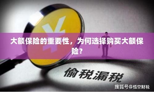 大额保险的重要性,为何选择购买?-图1 大额保险的重要性,为何选择购买?-图1