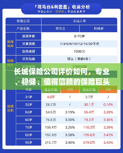 长城保险公司，专业、稳健、值得信赖的保险行业巨头评价-图1