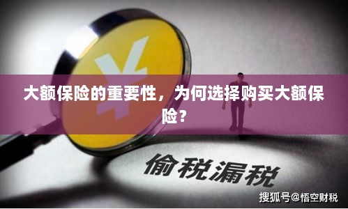 大额保险的重要性,为何选择购买?-图1 大额保险的重要性,为何选择购买?-图1