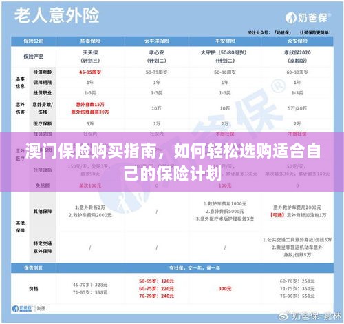 澳门保险购买指南，轻松选购适合自己的保险计划-图1
