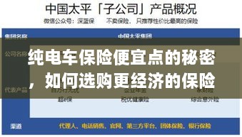 纯电车保险更经济，省钱方案揭秘与选购策略-图1