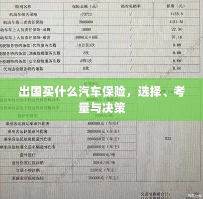 出国购车保险指南,选择、考量与决策攻略-图1 出国购车保险指南,选择、考量与决策攻略-图1
