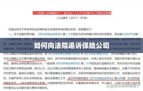保险公司追诉指南，如何向法院提起诉讼索赔-图1