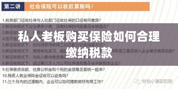私人老板购买保险如何合理缴税,策略与指南-图1 私人老板购买保险如何合理缴税,策略与指南-图1