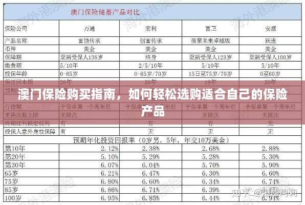 澳门保险购买指南，轻松选购适合自己的保险产品-图1
