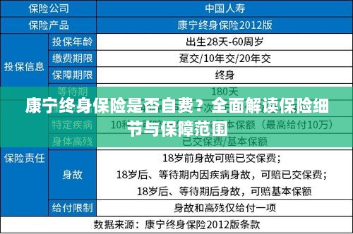 康宁终身保险是否自费?细节与保障范围深度解读-图1 康宁终身保险是否自费?细节与保障范围深度解读-图1