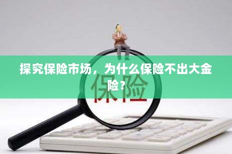 探究保险市场，为何缺乏大额保险金险种？-图1