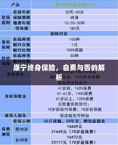 康宁终身保险,自费与否的详解-图1 康宁终身保险,自费与否的详解-图1