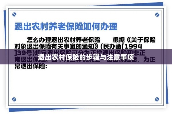 退出农村保险的步骤及注意事项详解-图1 退出农村保险的步骤及注意事项详解-图1