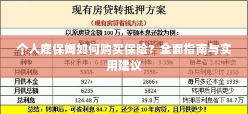 个人雇保姆保险购买指南,全面指南与实用建议-图1 个人雇保姆保险购买指南,全面指南与实用建议-图1