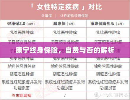 康宁终身保险，自费与否的详解-图1