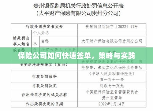 保险公司快速签单策略与实践指南-图1