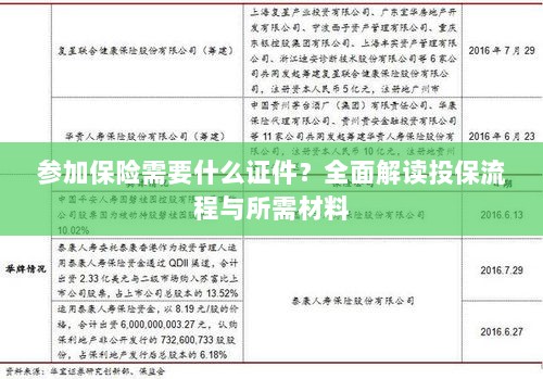 投保全攻略,保险所需证件及流程详解-图1 投保全攻略,保险所需证件及流程详解-图1
