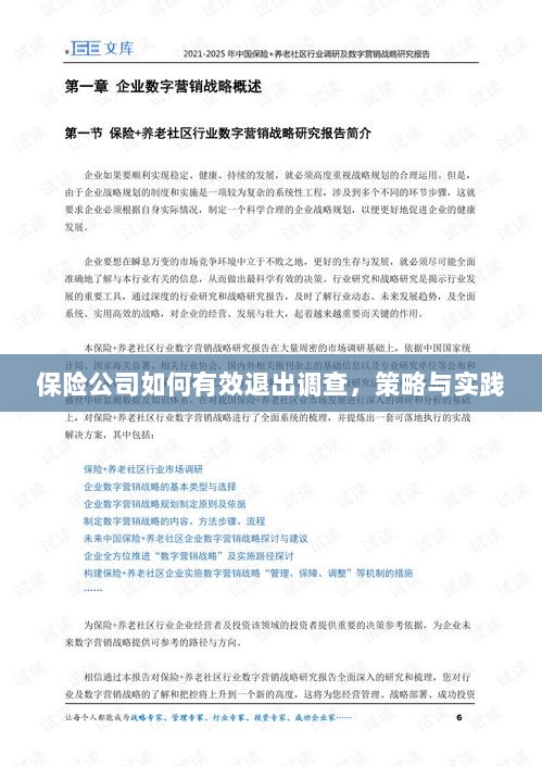 保险公司有效退出调查的策略与实践探讨-图1