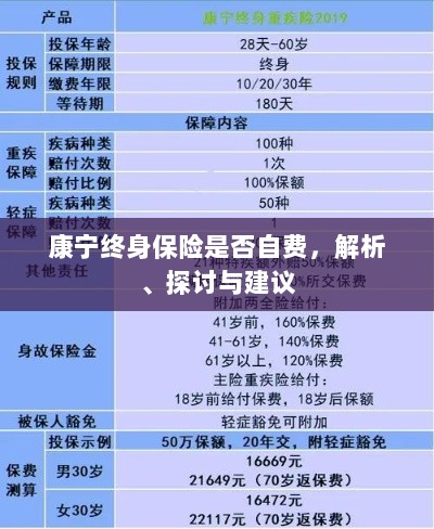 康宁终身保险的自费问题解析与建议探讨-图1