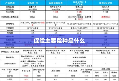 保险主要险种简介与概述-图1 保险主要险种简介与概述-图1