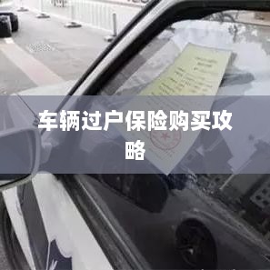 车辆过户保险购买指南-图1