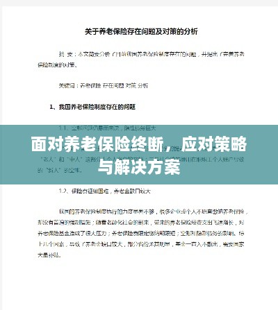 养老保险中断危机,应对策略与解决方案探讨-图1 养老保险中断危机,应对策略与解决方案探讨-图1