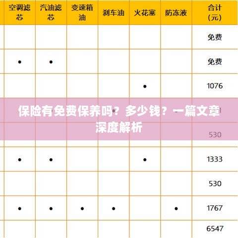保险免费保养揭秘，费用及深度解析-图1