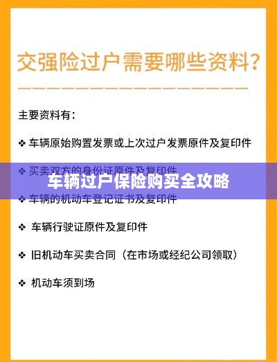 车辆过户保险购买指南，全攻略概览-图1