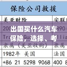出国购车保险指南，选择、考虑与策略全解析-图1