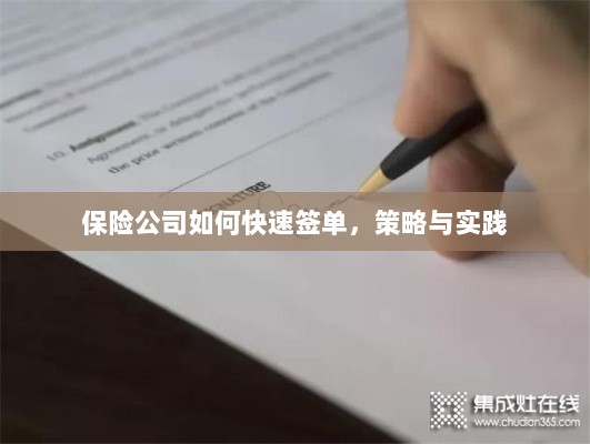 保险公司快速签单策略与实践指南-图1 保险公司快速签单策略与实践指南-图1