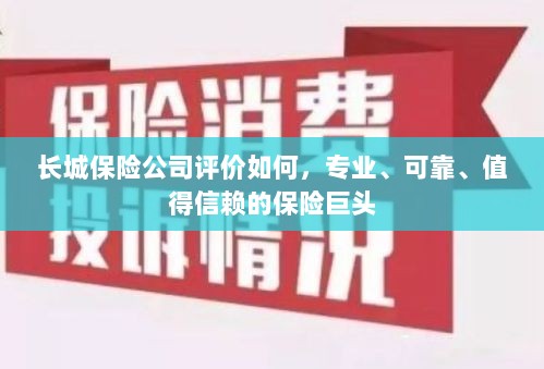 长城保险公司，专业、可靠、值得信赖的保险业界巨头评价-图1