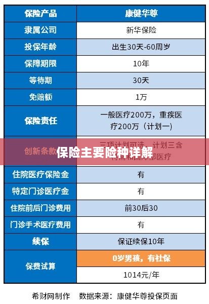 保险主要险种详解概览-图1 保险主要险种详解概览-图1