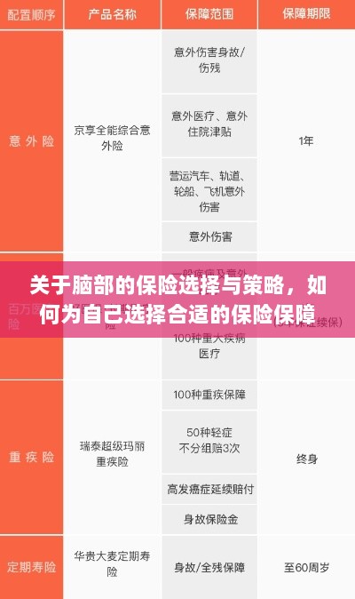 如何选择脑部保险，明智的保障策略与策略实施指南-图1