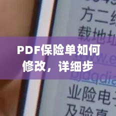 PDF保险单修改指南，步骤与注意事项全解析-图1