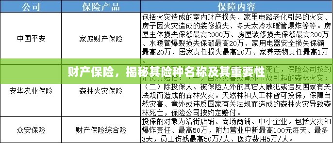 揭秘财产保险险种名称及其重要性,保障您的财产安全!-图1 揭秘财产保险险种名称及其重要性,保障您的财产安全!-图1