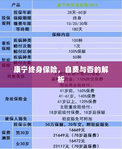 康宁终身保险，自费与否的详解-图1