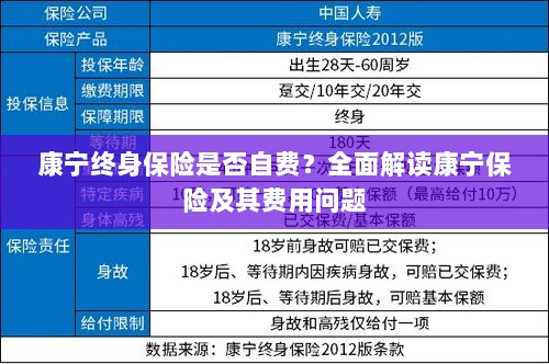 康宁终身保险是否需要自费?全面解析保险费用问题。-图1 康宁终身保险是否需要自费?全面解析保险费用问题。-图1