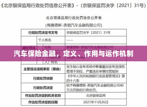 汽车保险金融,定义、功能与运作机制解析-图1 汽车保险金融,定义、功能与运作机制解析-图1