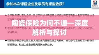 陶瓷保险为何受阻，深度解析与探讨-图1