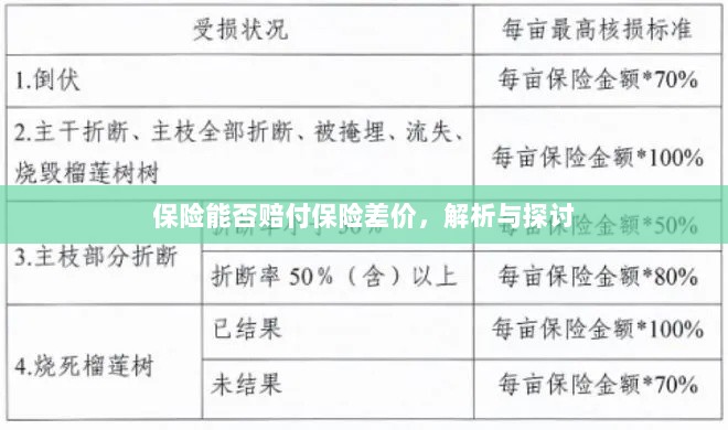 保险能否赔付保险差价,深度解析与探讨-图1 保险能否赔付保险差价,深度解析与探讨-图1