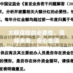 大额保险的必要性，守护未来，安心生活保障-图1