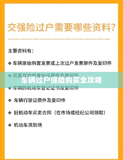车辆过户保险购买指南,全攻略概览-图1 车辆过户保险购买指南,全攻略概览-图1