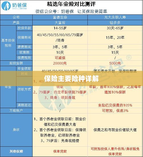 保险主要险种详解概览-图1 保险主要险种详解概览-图1
