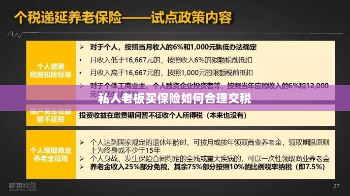 私人老板如何合理购买保险并交税指南-图1