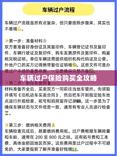 车辆过户保险购买指南，全攻略概览-图1