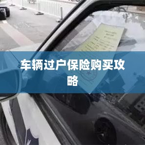 车辆过户保险购买指南-图1