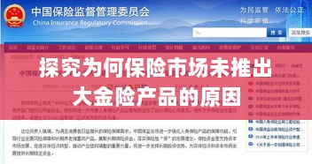 保险市场未推出大金险产品的原因探究-图1 保险市场未推出大金险产品的原因探究-图1