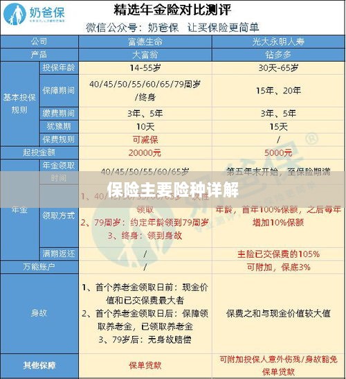 保险主要险种详解概览-图1