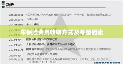 车辆保险费用收取方式及考量因素详解-图1