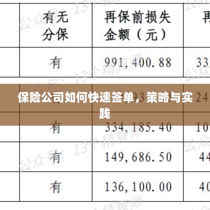 保险公司快速签单策略与实践指南-图1