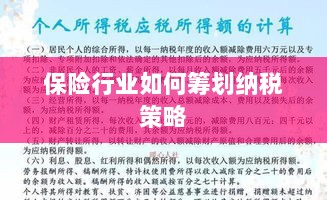 保险行业的纳税策略筹划之道-图1